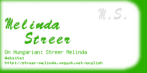 melinda streer business card